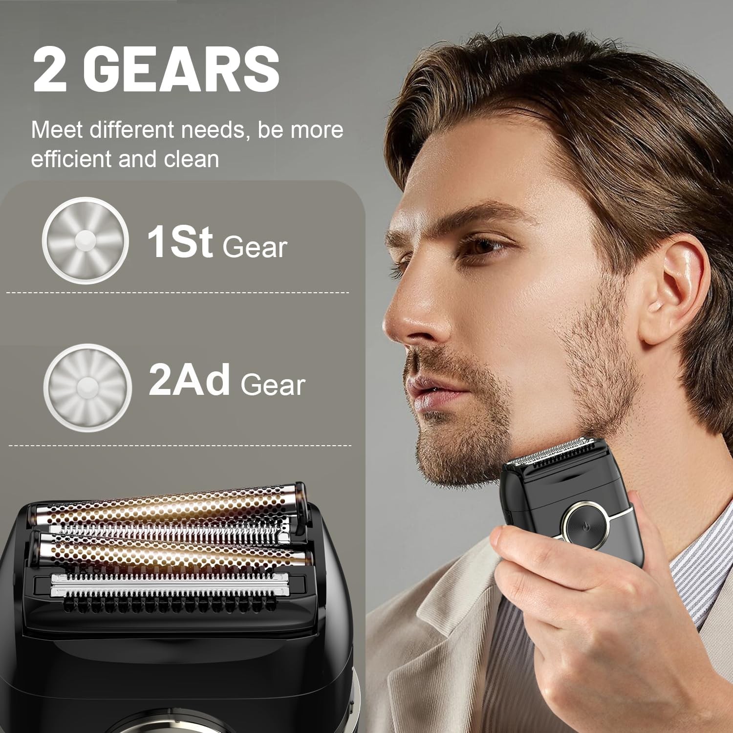 Rechargeable Electric Razor for Men: Mini Foil Shavers for Men with 4 Floating