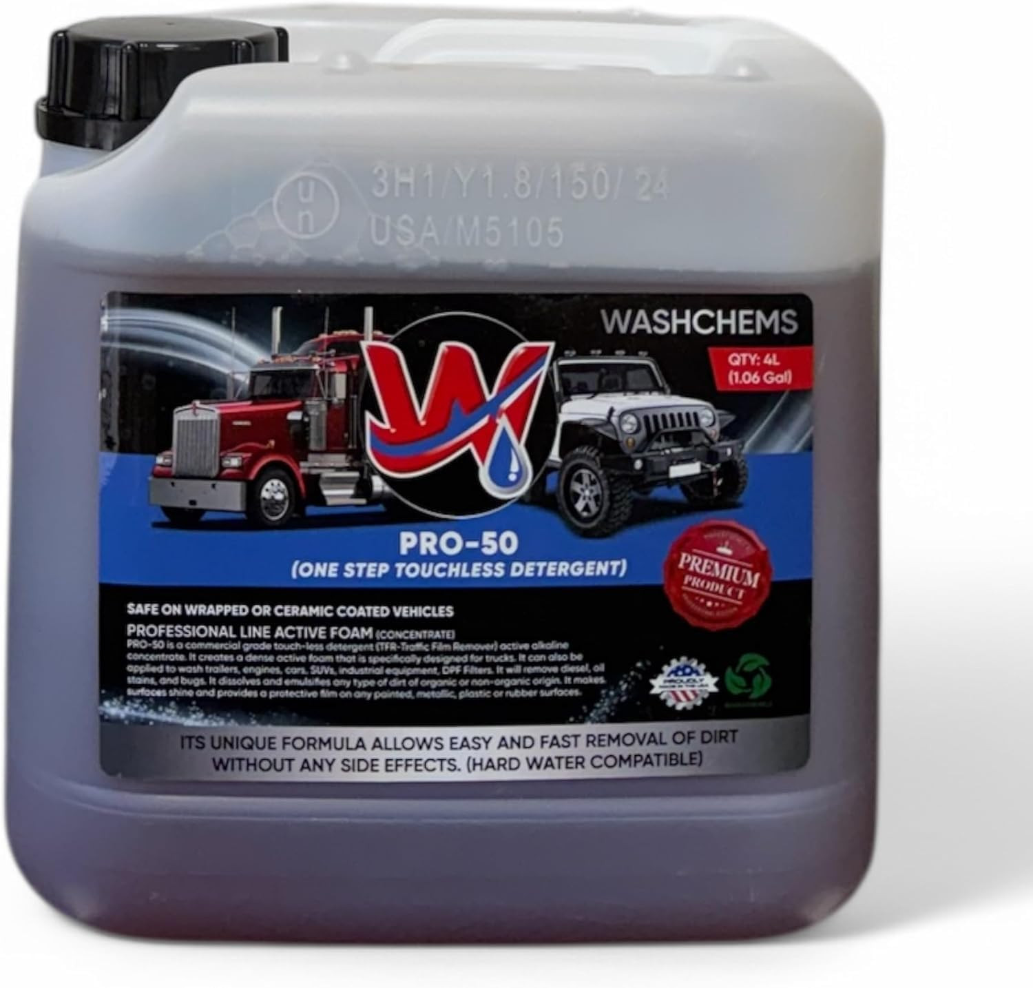 ash Chems Pro 50 Touchless One Step Car ash Detergent Soap Concentrate No Brushi