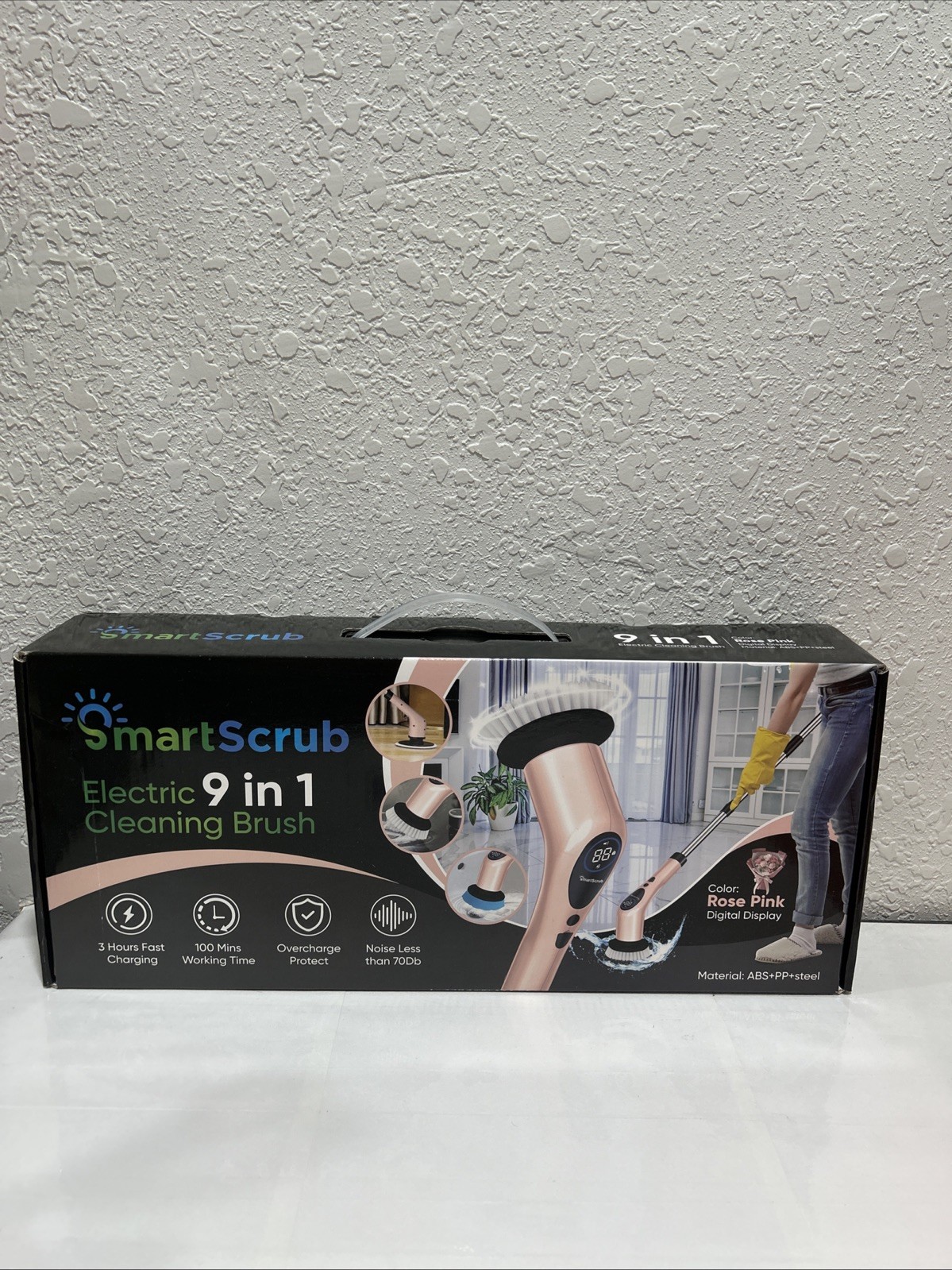 Smart Sceub Electric 9in1 Cleaning Brush Rose Pink New In Box