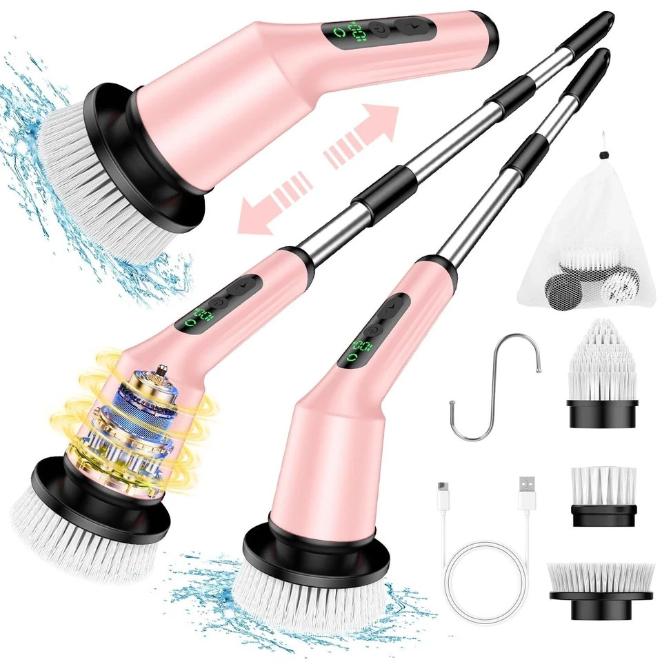 Electric Spin Scrubber for Cleaning Bathroom, Shower Scrubber Cordless Cleani…