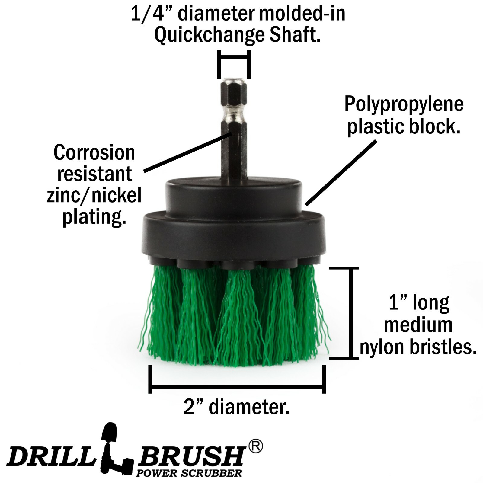 Drill Brush Small 2in Kitchen Scrub Brush for Stove, Oven, Sink,Tile and Grout