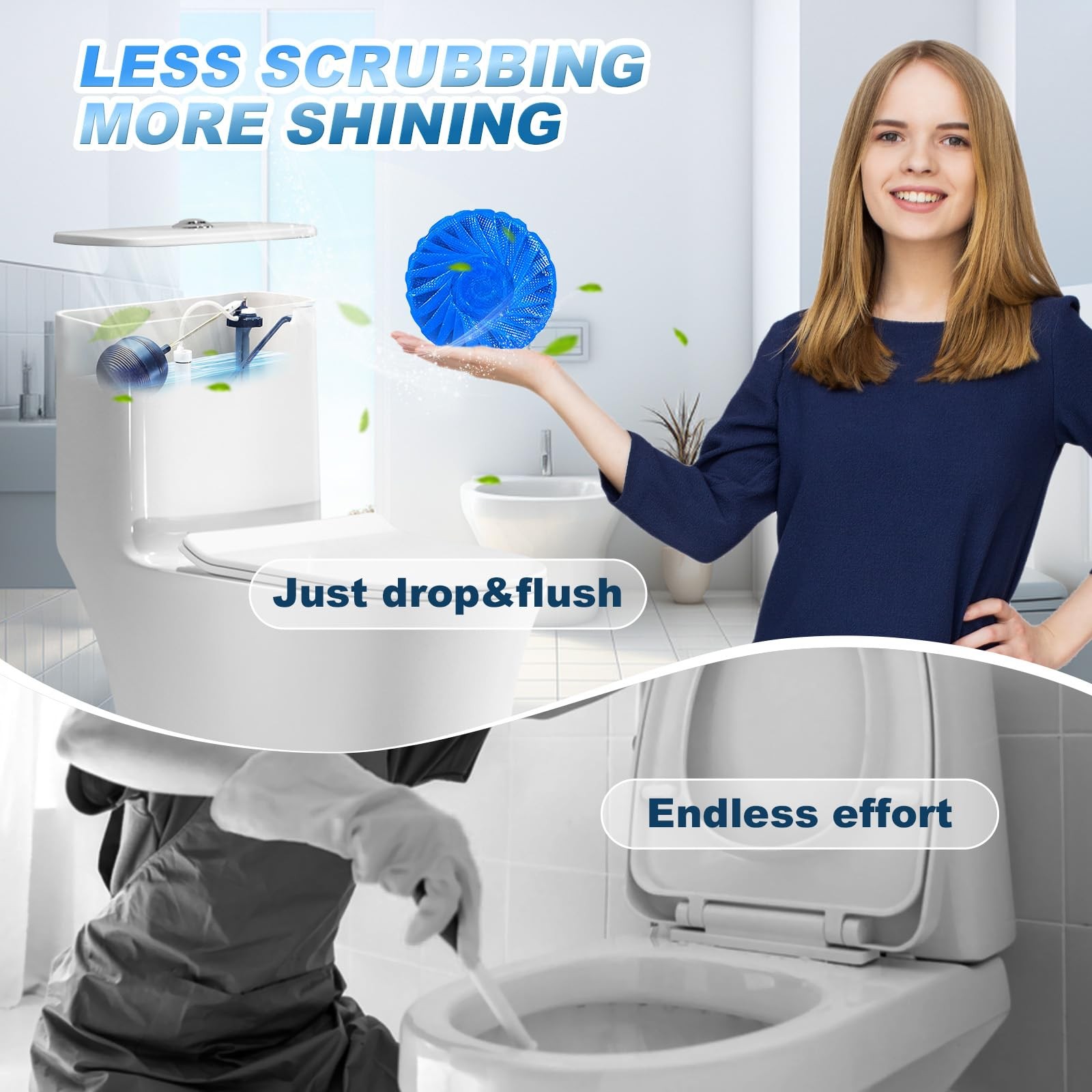 Multipurpose Bathroom Cleaners, 54 Pack Commercial & Household Toilet Bowl Cl…