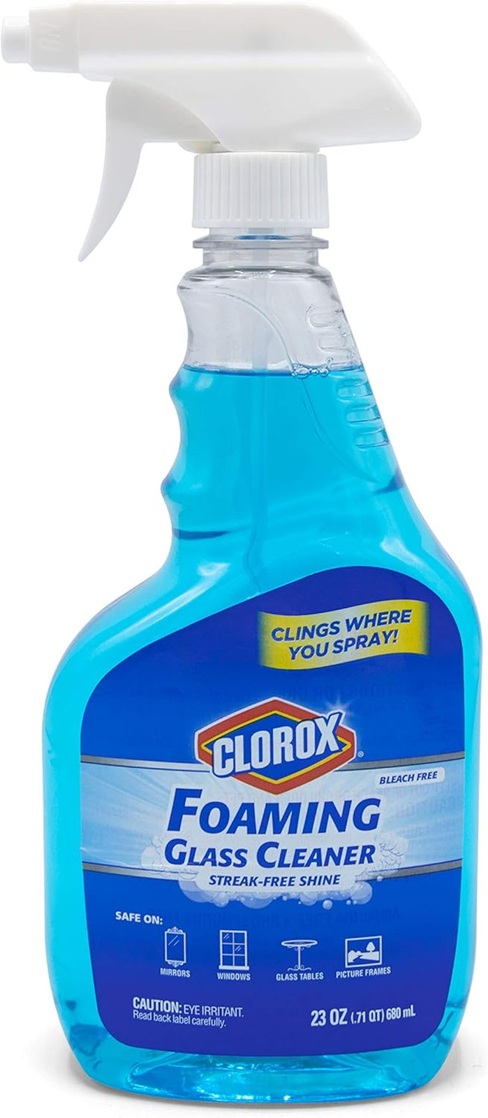 Foaming Glass Cleaner Trigger Spray, Streak Free No Drip Formula for Windows, Mi