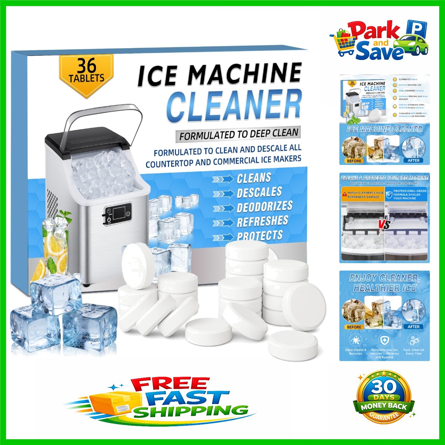 Lemon Scented Ice Machine Cleaner Tablets – 36 Pack, Easy to Use, Eco-Friendly