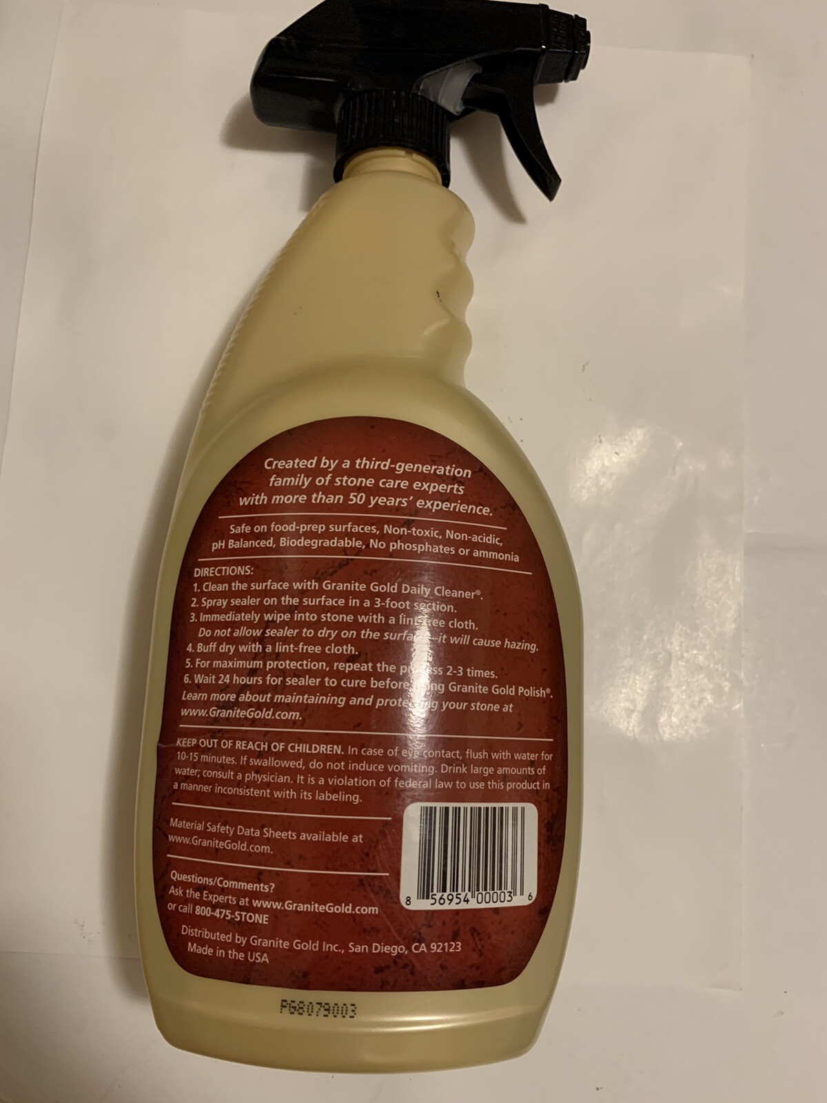 Granite Gold 24 oz Sealer Stone Care Spray 0036