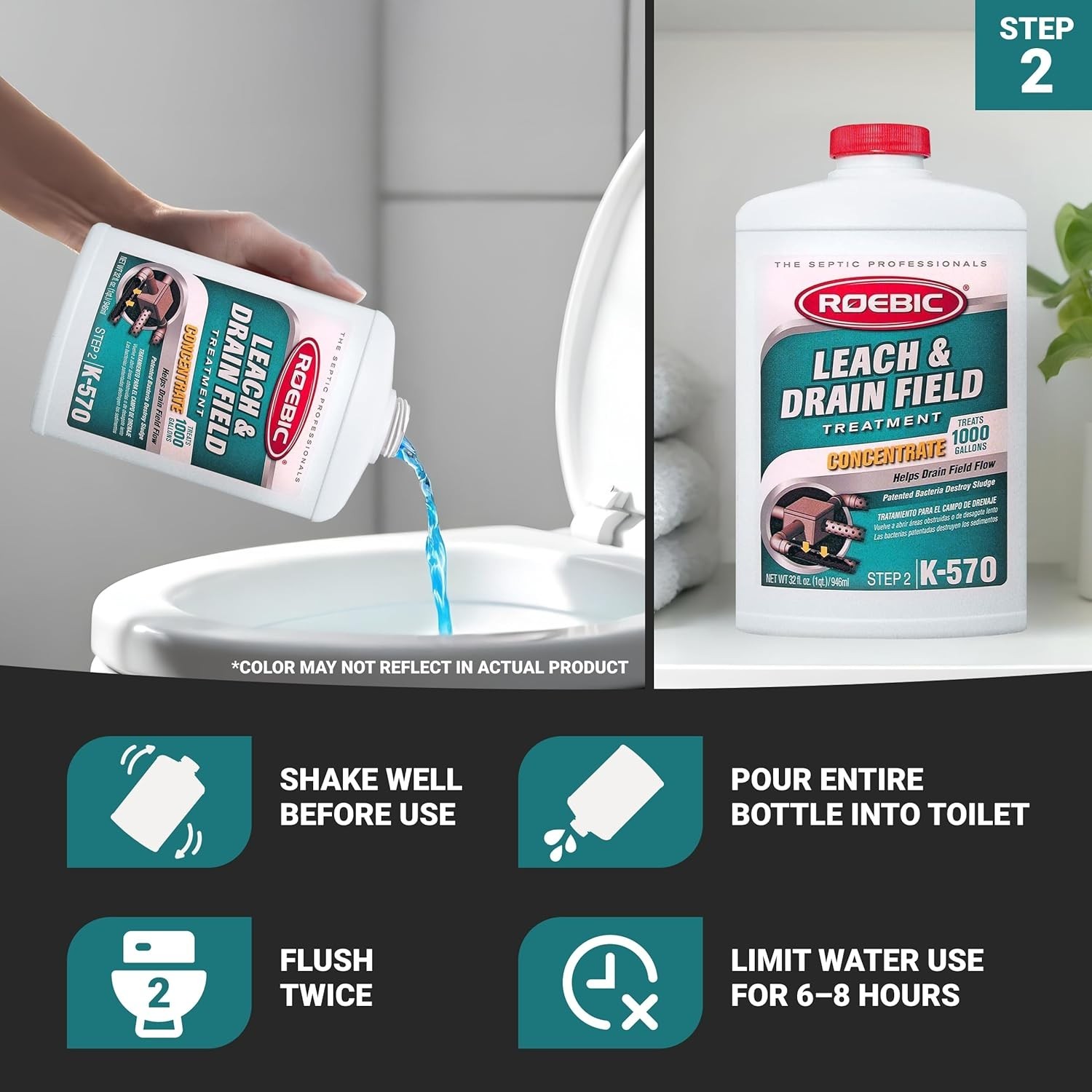 Complete Septic Care Kit 4 Quarts: Unscented, Non-Toxic, Prevents System Failure