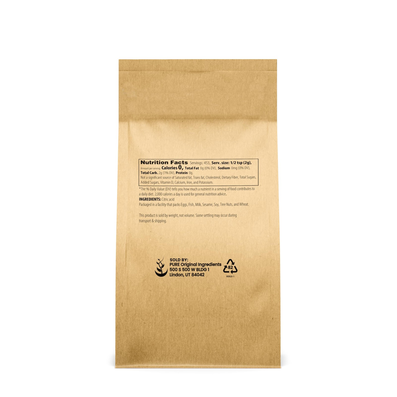 Citric Acid Powder (2 lb) Eco-Friendly Packaging, Natural, Food Safe