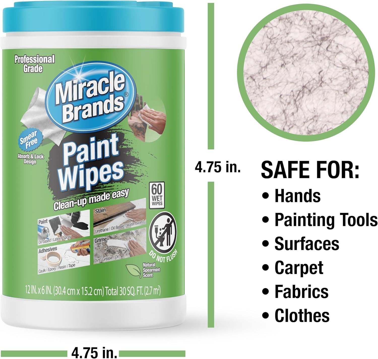 All-Purpose Miraclewipes: 60 Count for Tough Paint & Grime Removal – USA Made