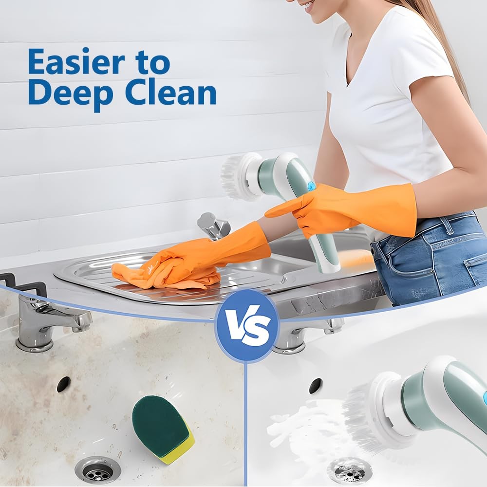 Spin Scrubber, Cordless Cleaning Brush with 3 Replaceable Brush Heads, Rechar…