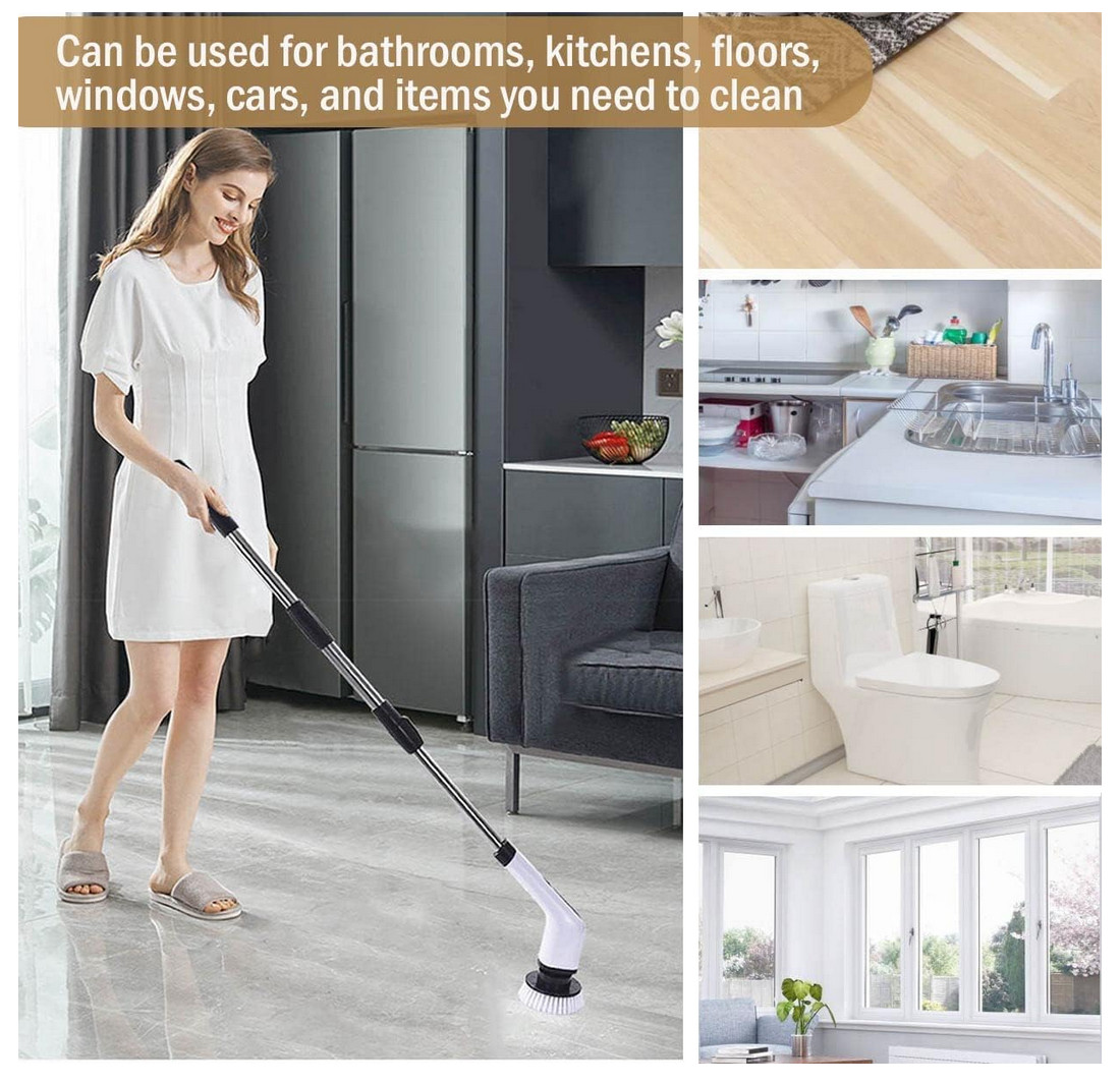 Electric Rechargeable Cordless Spin Scrubber 7 Head Car Cleaning Scrubtastic Mop