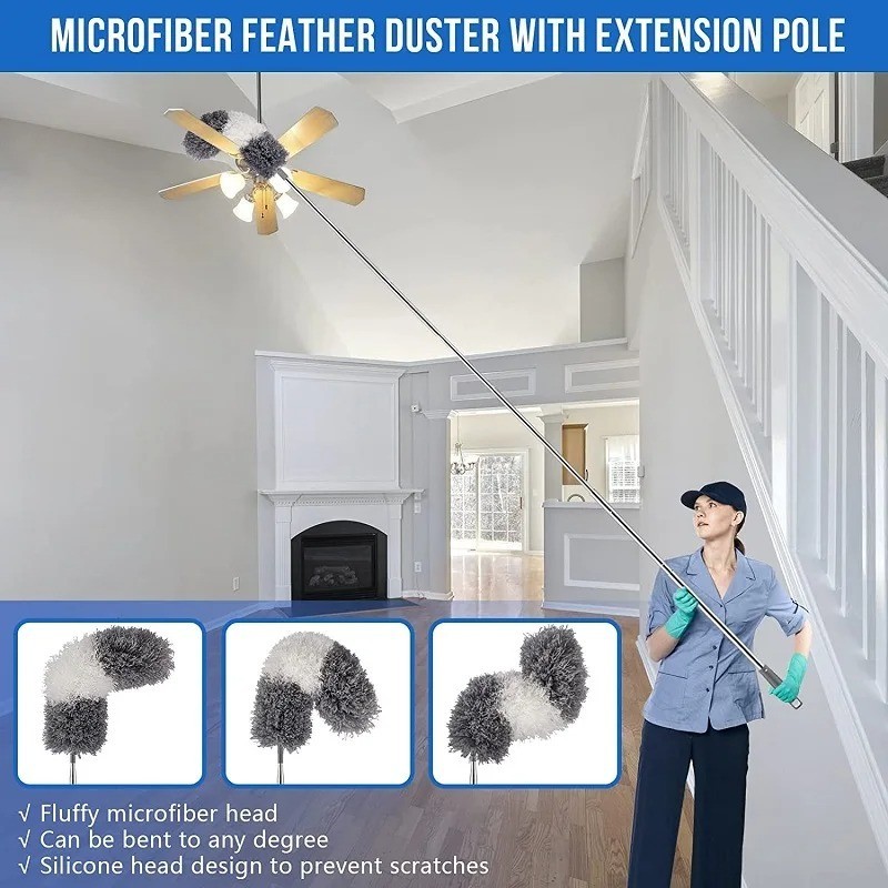 Extendable Microfiber Duster Retractable Gap Cleaner Brush for Home Car