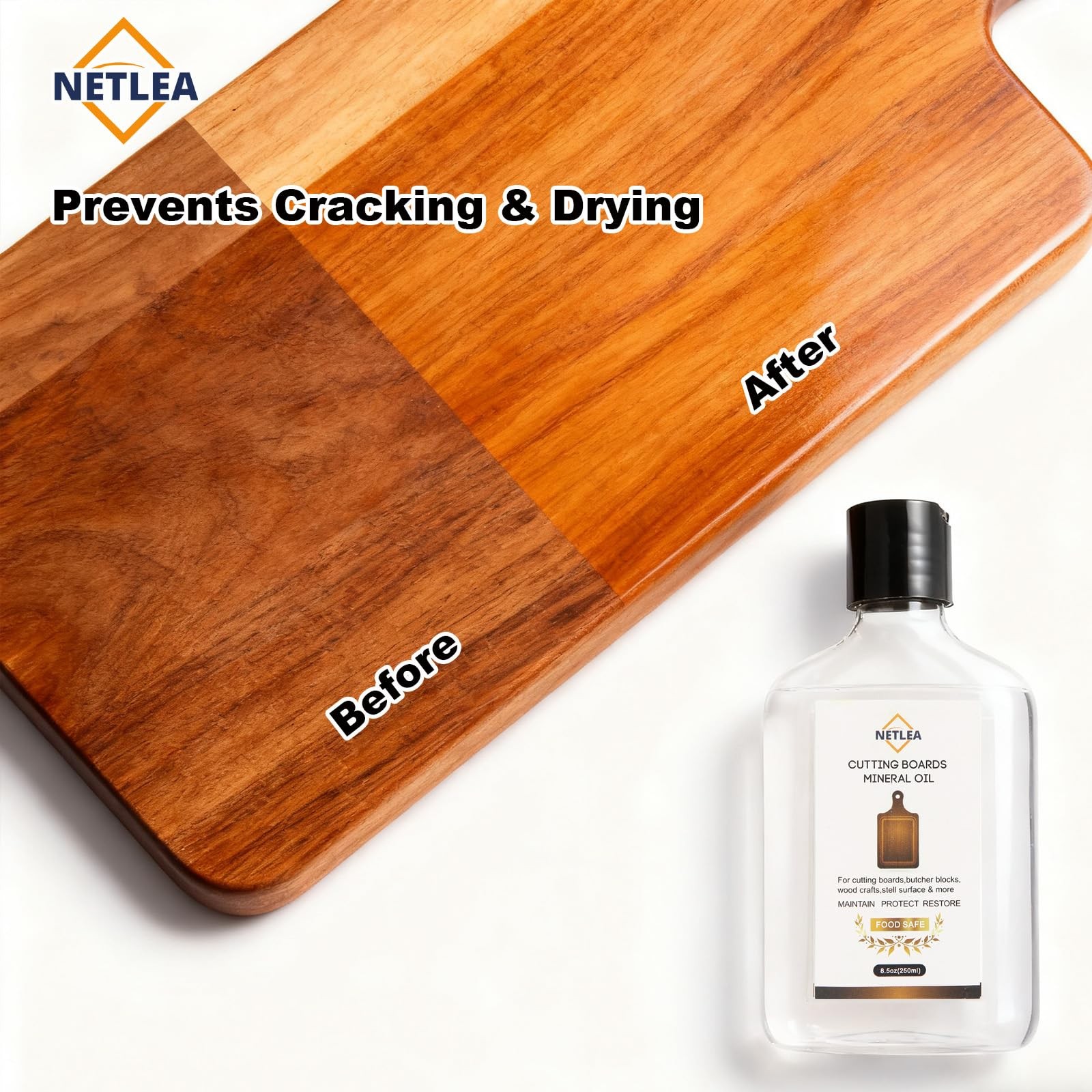 Mineral Oil for Cutting Boards,8.5oz Food Grade Wood & Butcher Block Conditio…
