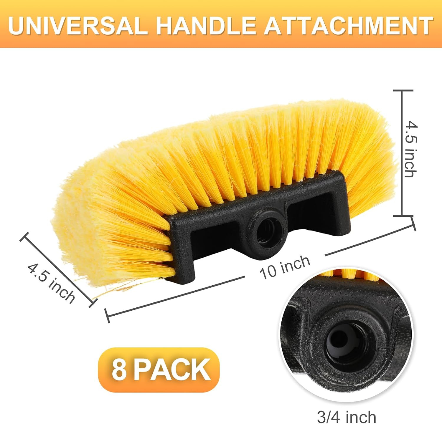 8 Pcs Car Wash Brush Head with Soft Detailing Bristle Flow Thru Car Cleaning Bru
