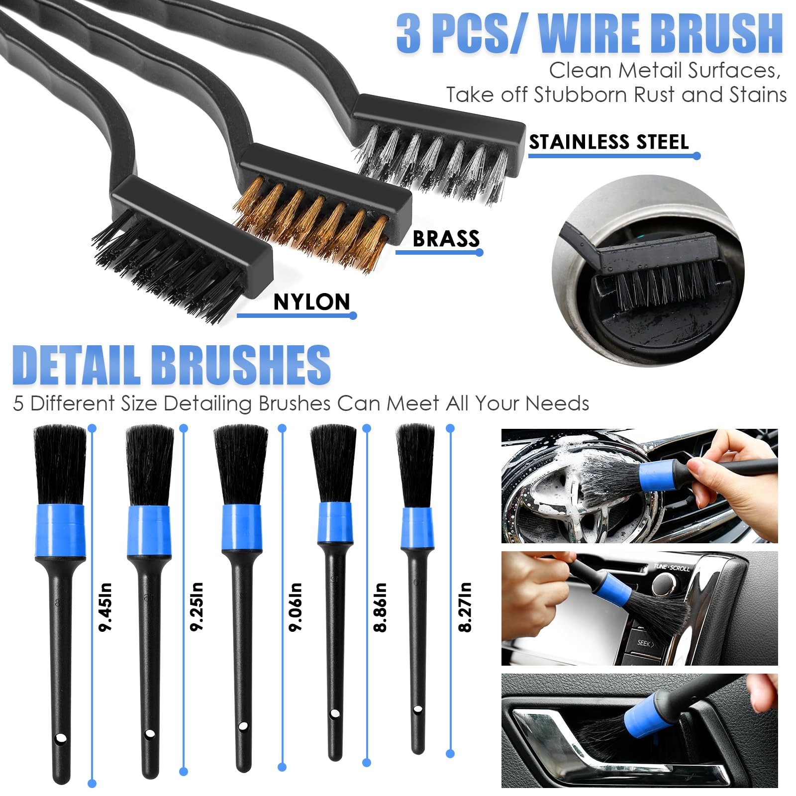 Viewsun Car Cleaning Kit, Car Interior Detailing Kit with High Power Handheld Va