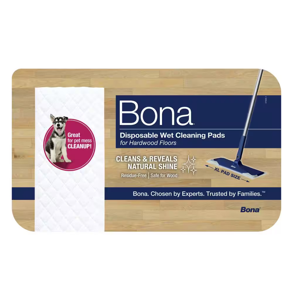 17 In. X 5 1/4 In. Hardwood Floor Wet Cleaning Refill Pads (12-Count)
