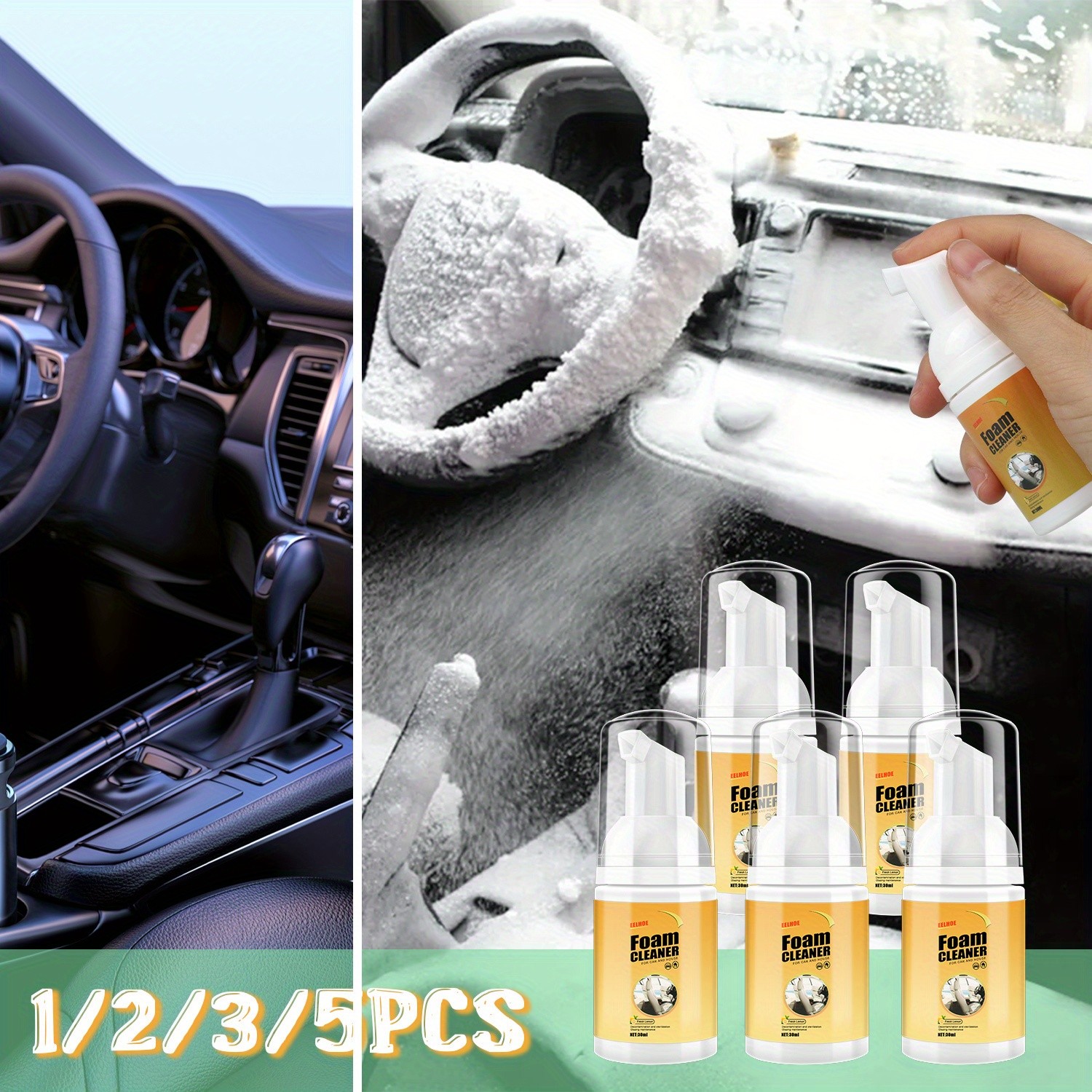 5-piece Powerful Foam Car Cleaner Multi-function Foam Cleaner