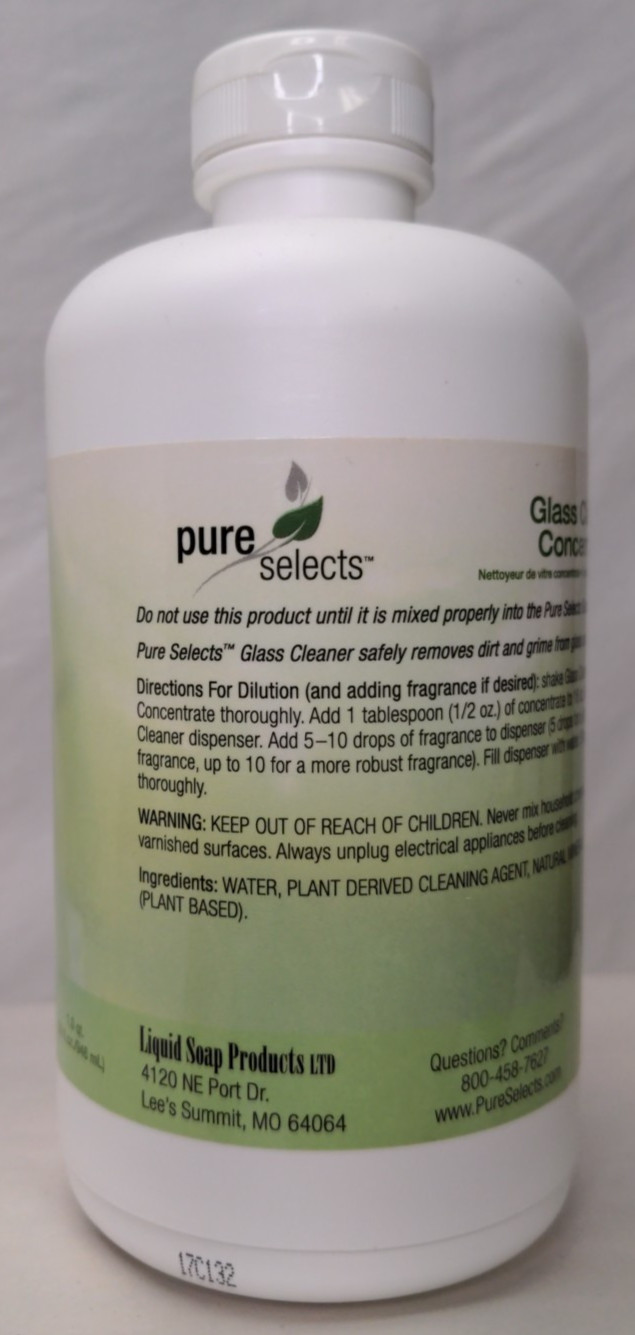 Pure Selects Glass Cleaner Concentrate 32 fl. oz./1 qt. Sealed