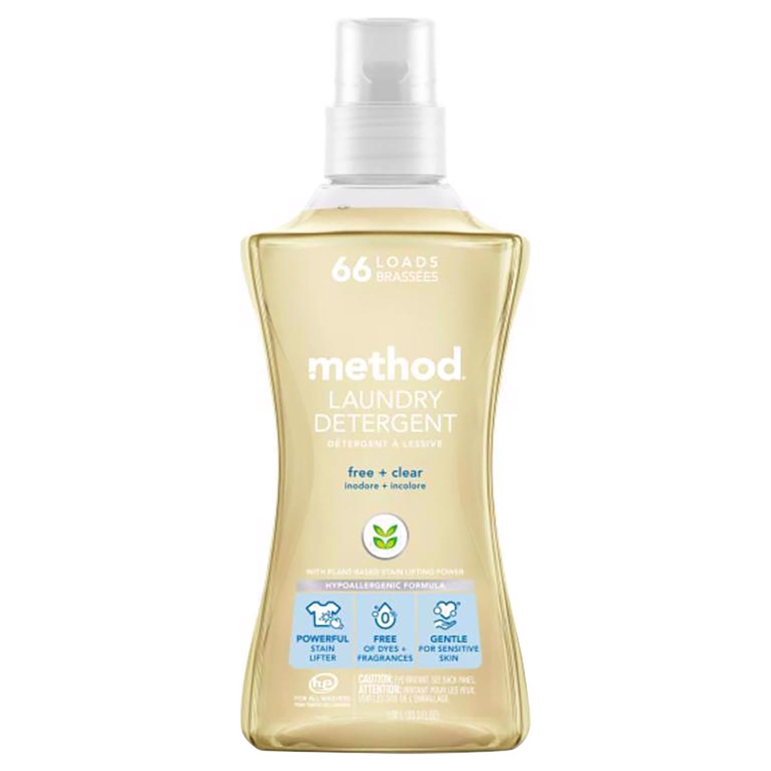 Method 14912 Tough Free & Clear Laundry Detergent Liquid 53.5 oz. (Pack of 4)