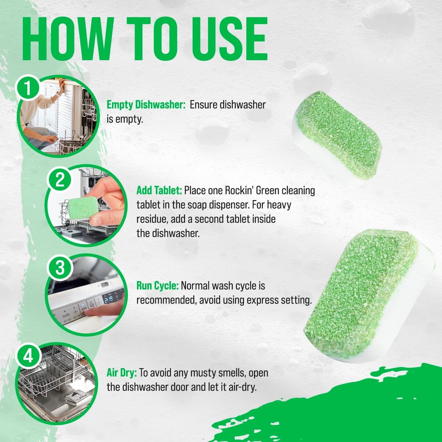 Dishwasher Cleaner Tablets (8 Pack) – Septic Safe Dishwasher Cleaning Tablets