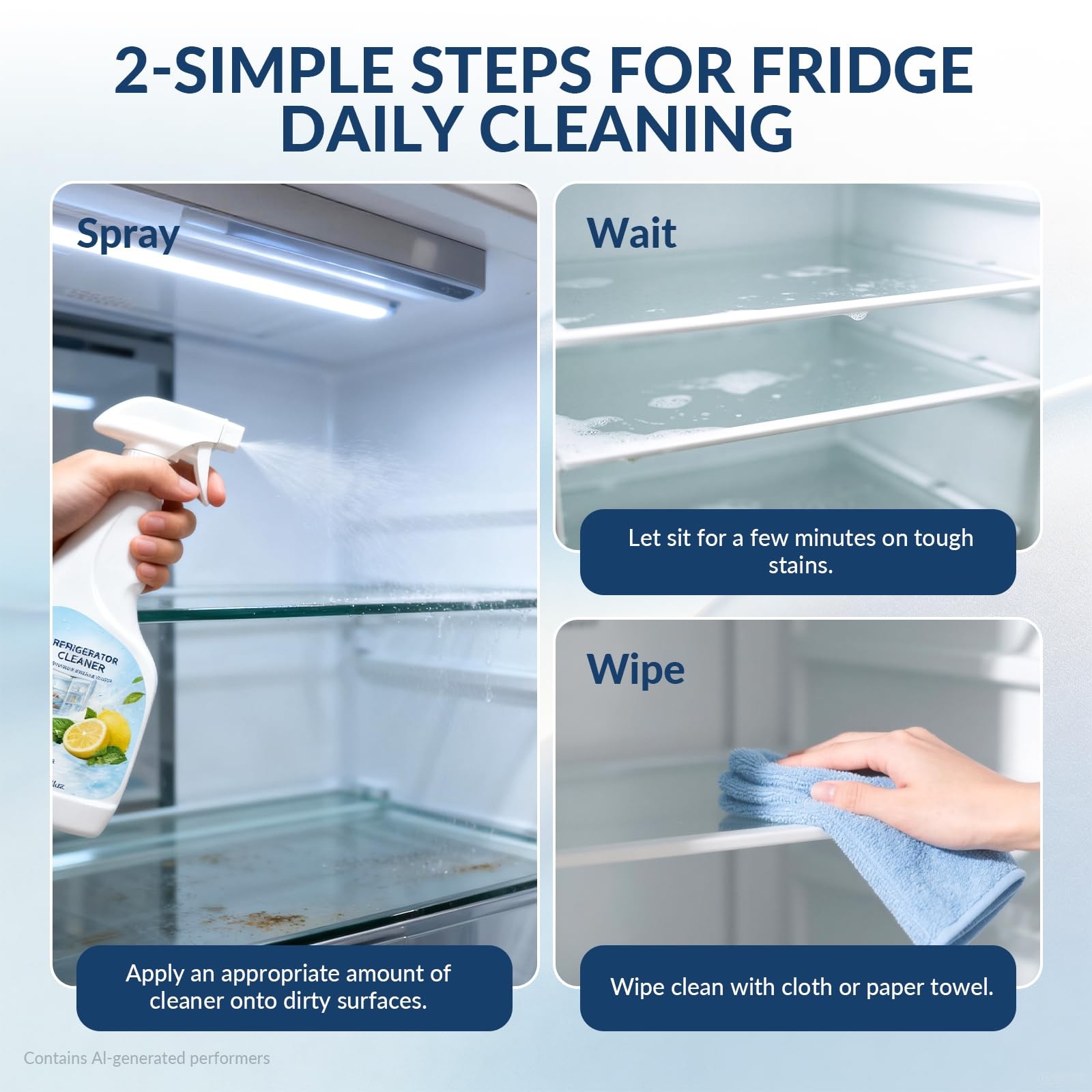 Refrigerator Cleaner Spray, Multipurpose Fridge Cleaner for Removing Stains &…