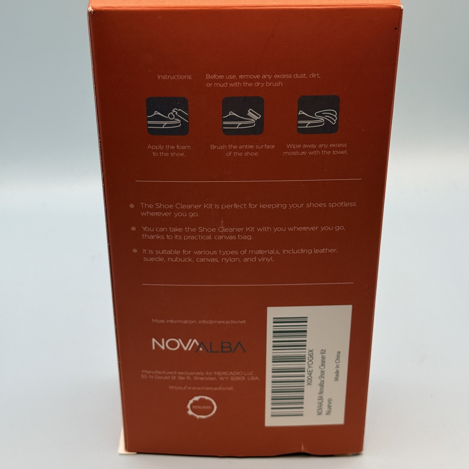 Novalba Shoe Cleaner Kit Eco-Friendly Non-Toxic for Sneakers Leather Suede