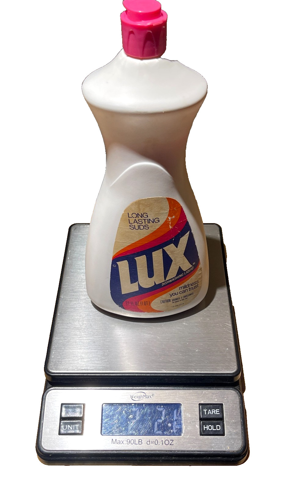 Vtg 1980’s Lever LUX Dishwashing Liquid Dish Detergent 32 Ounces Prop! 95% Full
