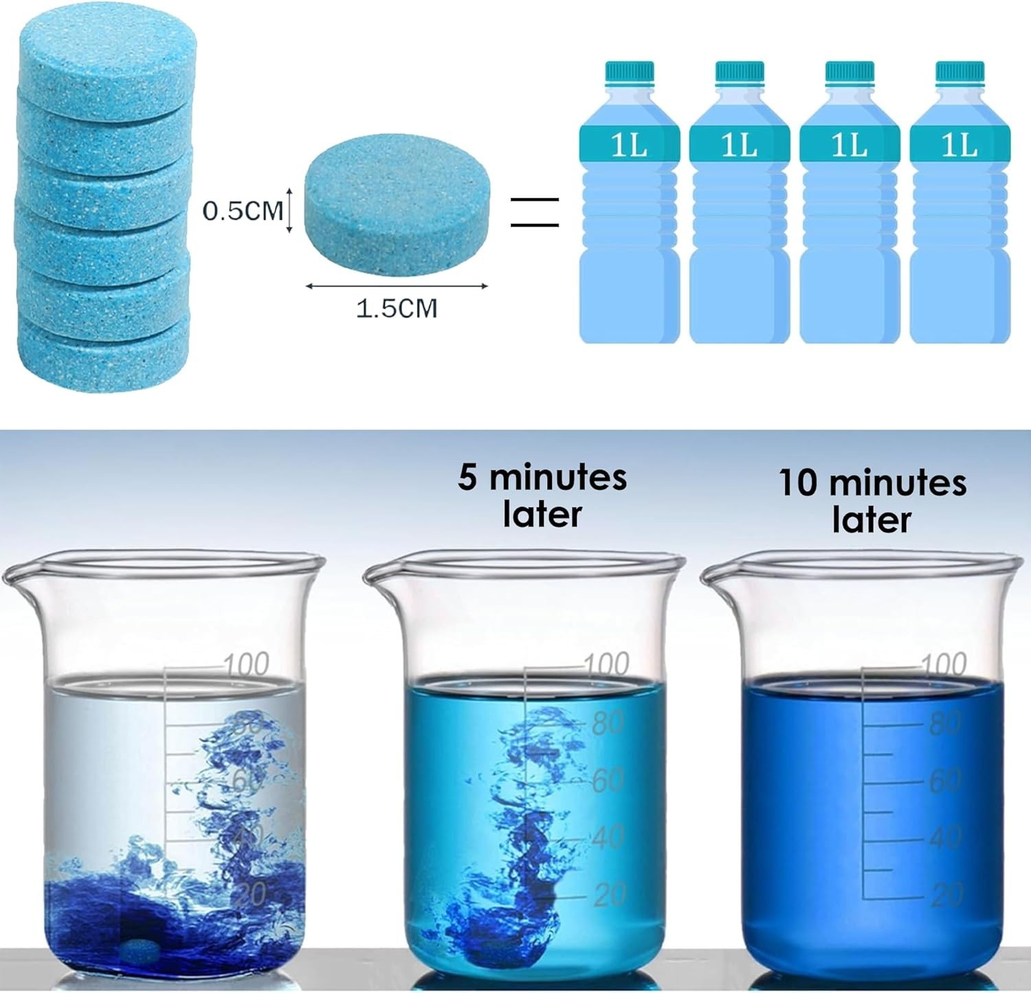 200 PCS-Car Windshield Washer Tablets, Glass Cleaner, Concentrated Effervescent