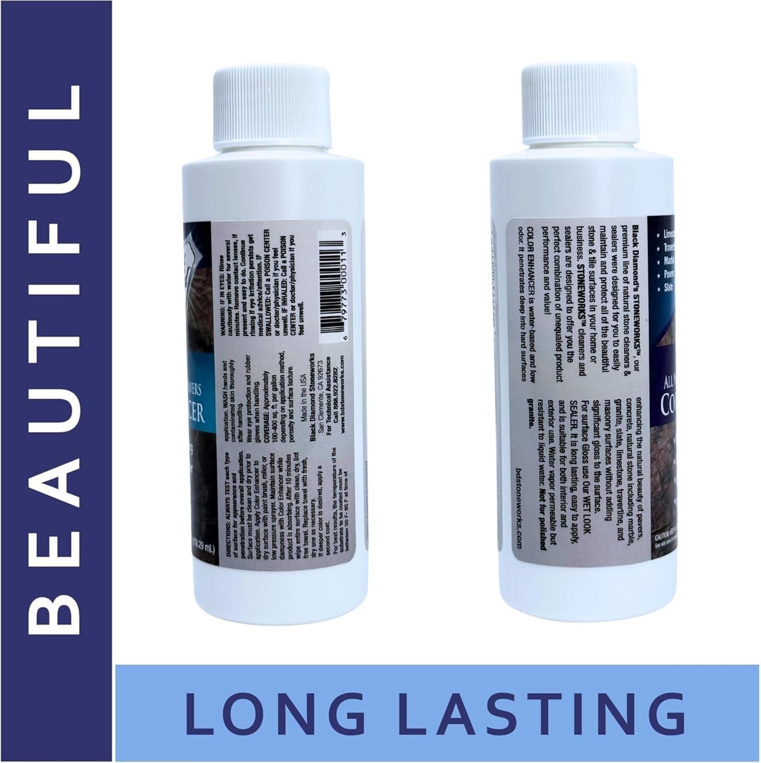 Color Enhancer Sealer for All-Natural Stone and Pavers. Marble, Travertine, Lime