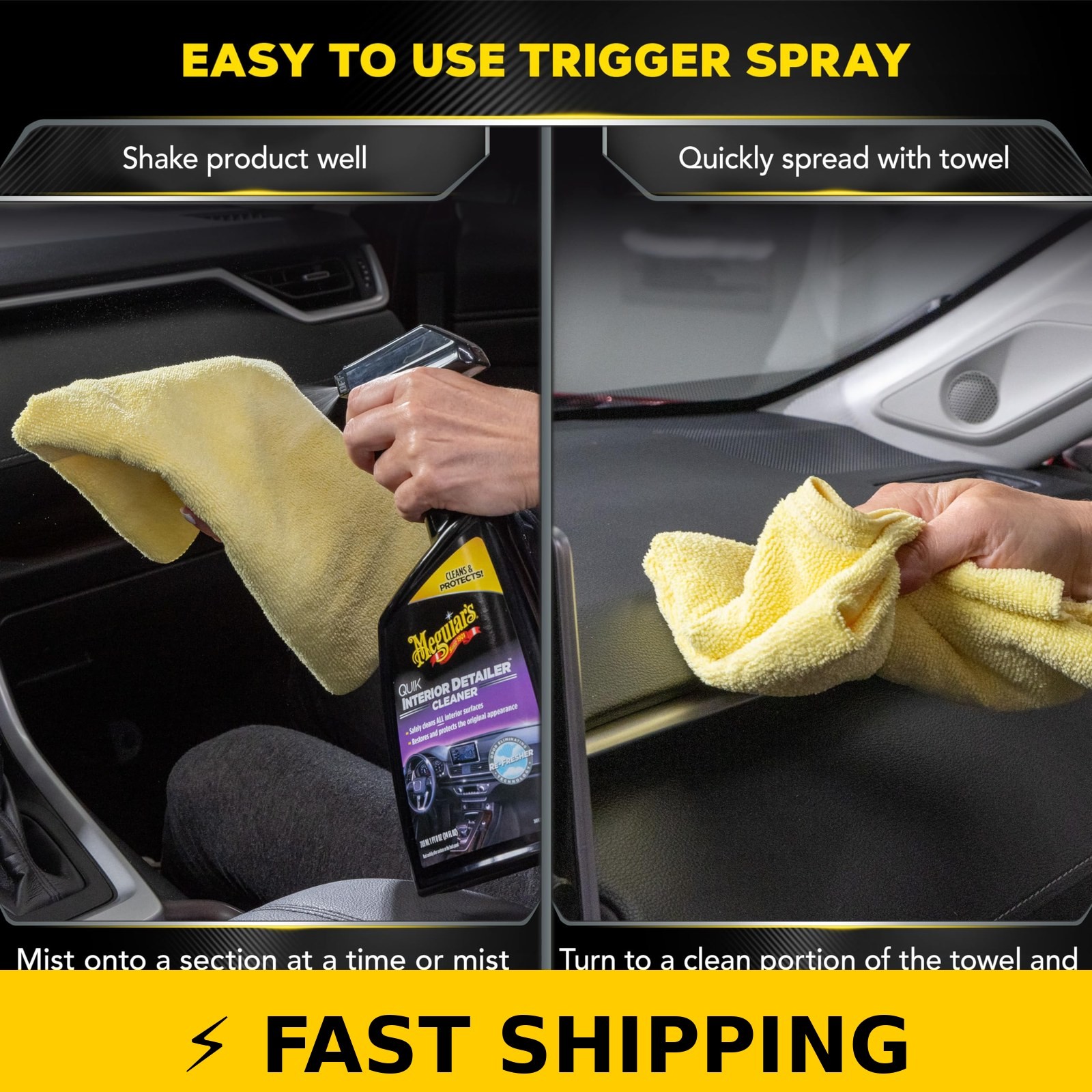 Meguiar’s Quik Interior Detailer Cleaner – 24 Oz Spray Bottle
