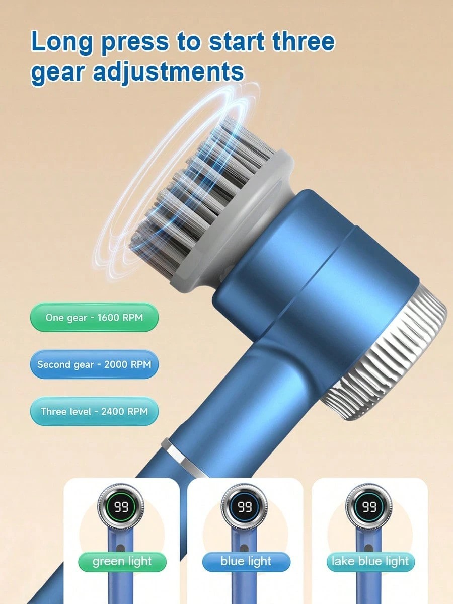 Electric Spin Scrubber Cordless Cleaning Brush 360 Rotating Bathroom Kitchen