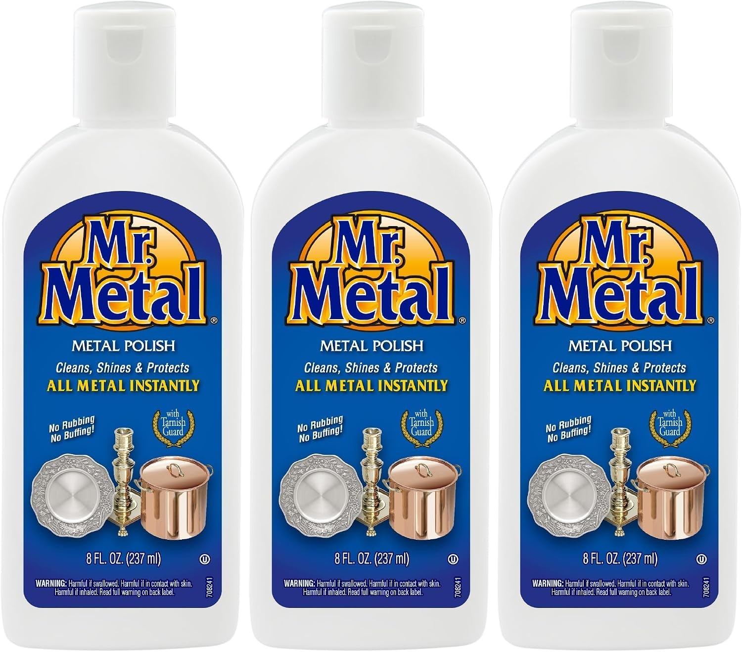 Mr Metal Metal Polish Liquid Cleaner Tarnish Remover 8 Oz 3 Pack