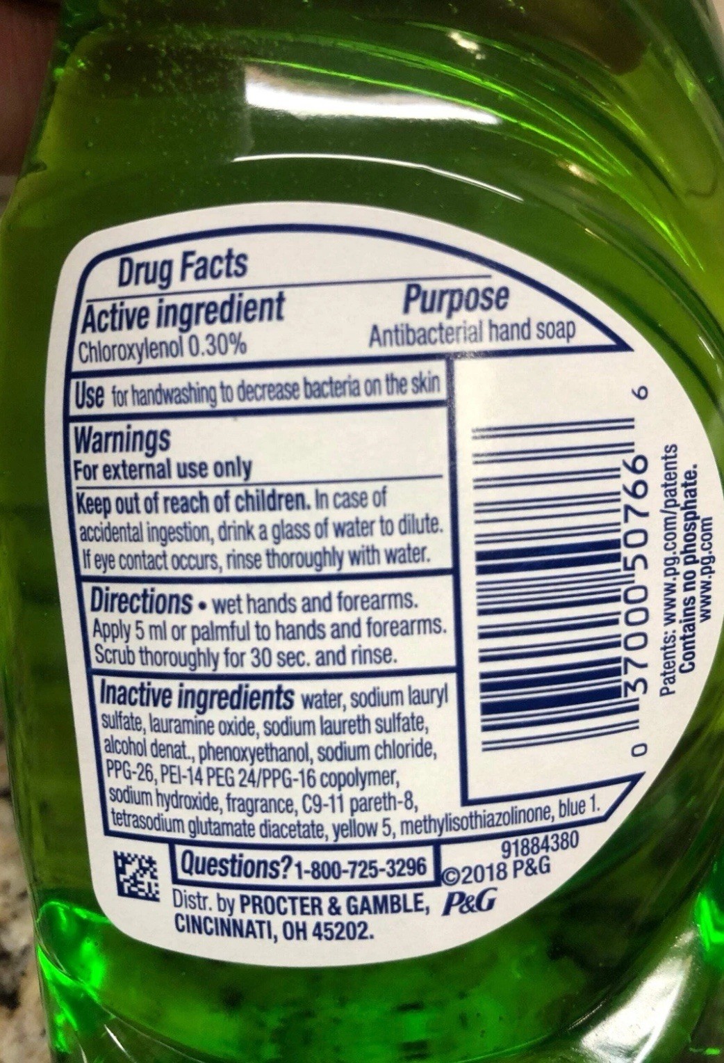 Dawn Anti-bacteral Liquid Hand Soap Dish Detergent Apple Scent, 7 oz 3 Pack