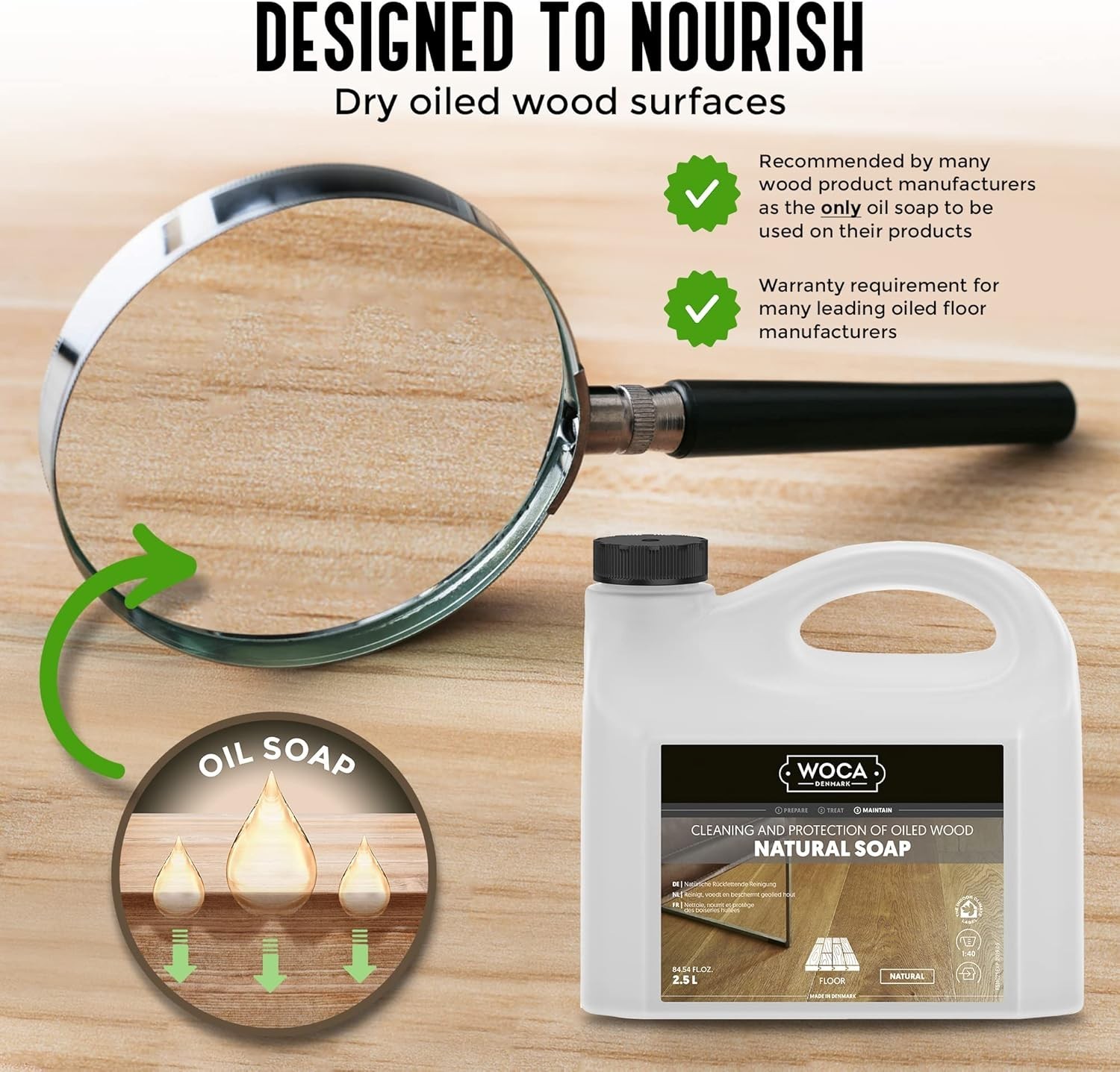 Natural Soap, Natural 1L – Concentrated Wood Cleaner for oil finished hardwoo…