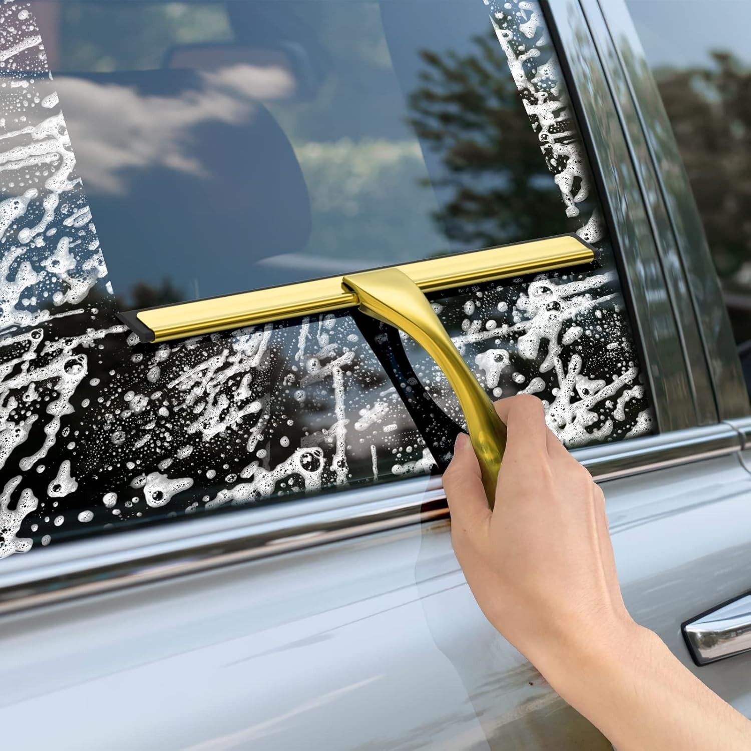 12 Inch Golden All-Purpose Stainless Steel Shower Squeegee For Shower Doors