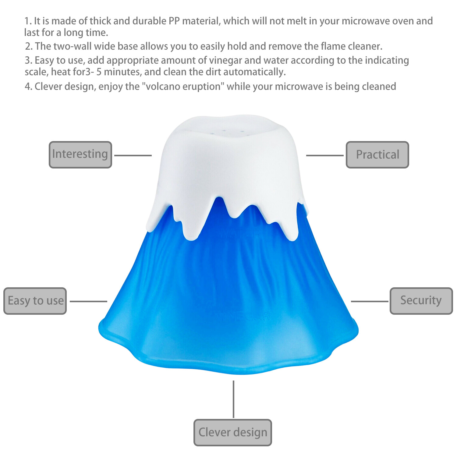 Volcano Erupt Microwave Oven Cleaner Steam Clean Kitchen Gadget Cleaning Tool