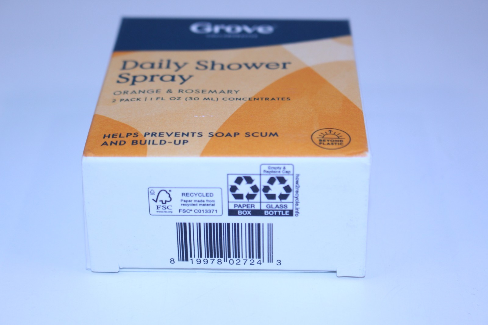 Grove Collaborative Daily Shower Cleaner Concentrate 2 Pack NIB Orange & Rose