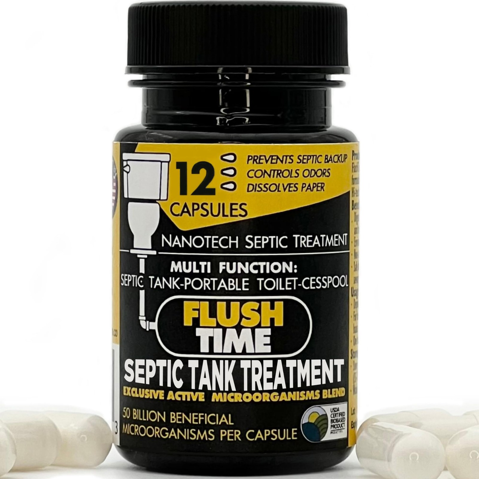 Flushable Septic Tank Treatment Capsules | 1 Year Supply – 12 Capsules | Eco-…
