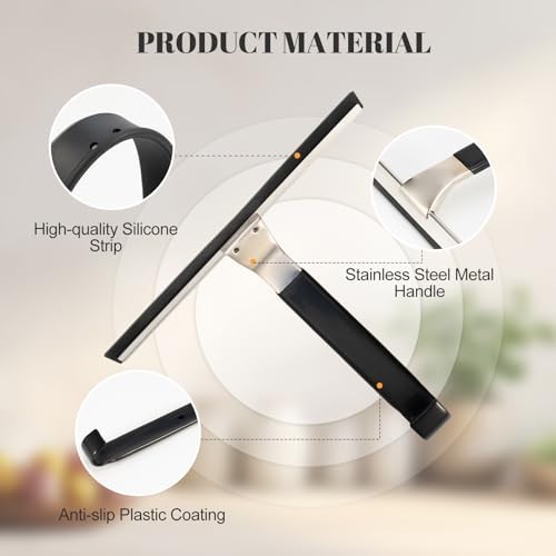 10″ Stainless Steel Shower Squeegee – All-Purpose Tool for Glass, Tile, Bathroom