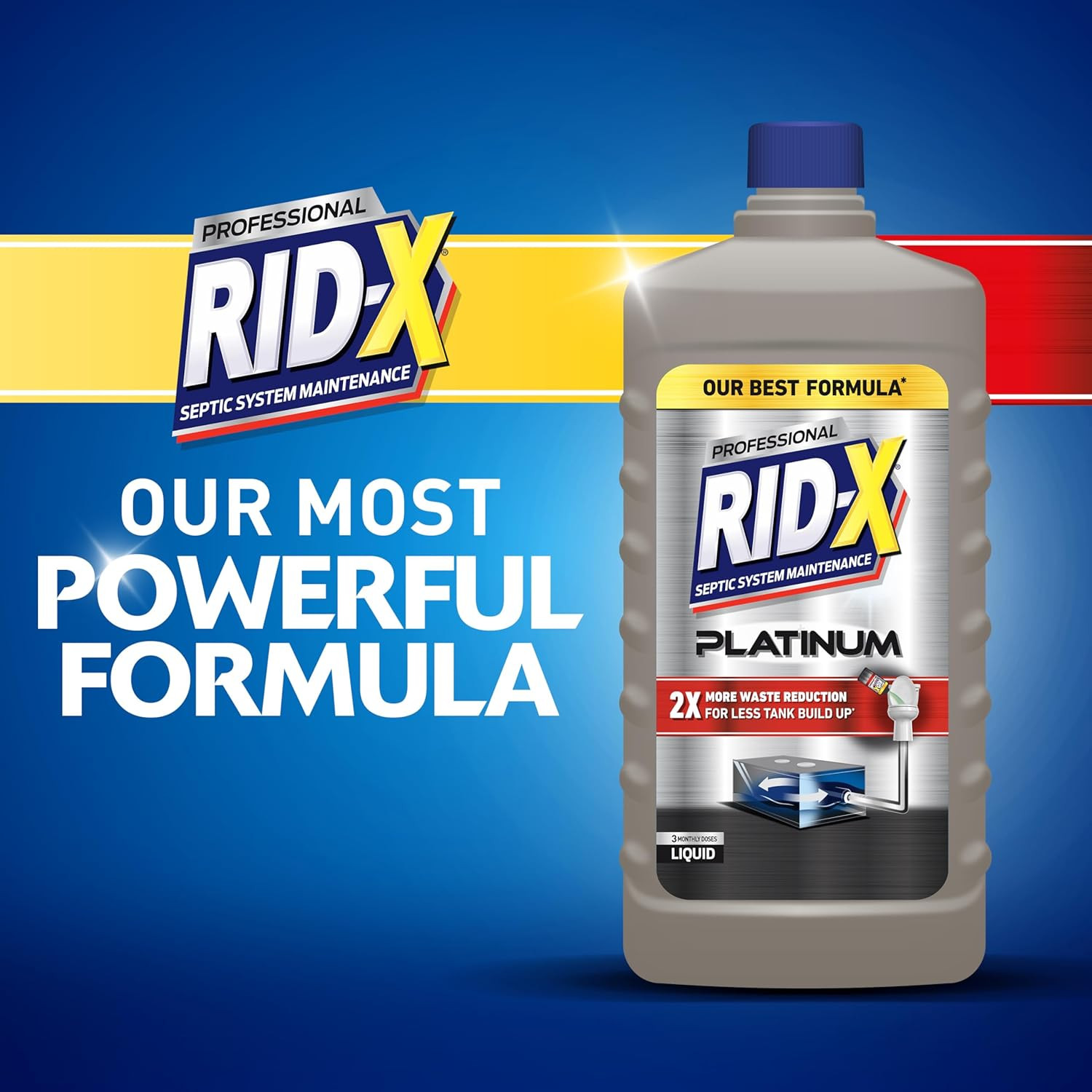 RID-X Septic Tank Treatment Platinum Liquid 6 Month Supply – Our Best Formula wi