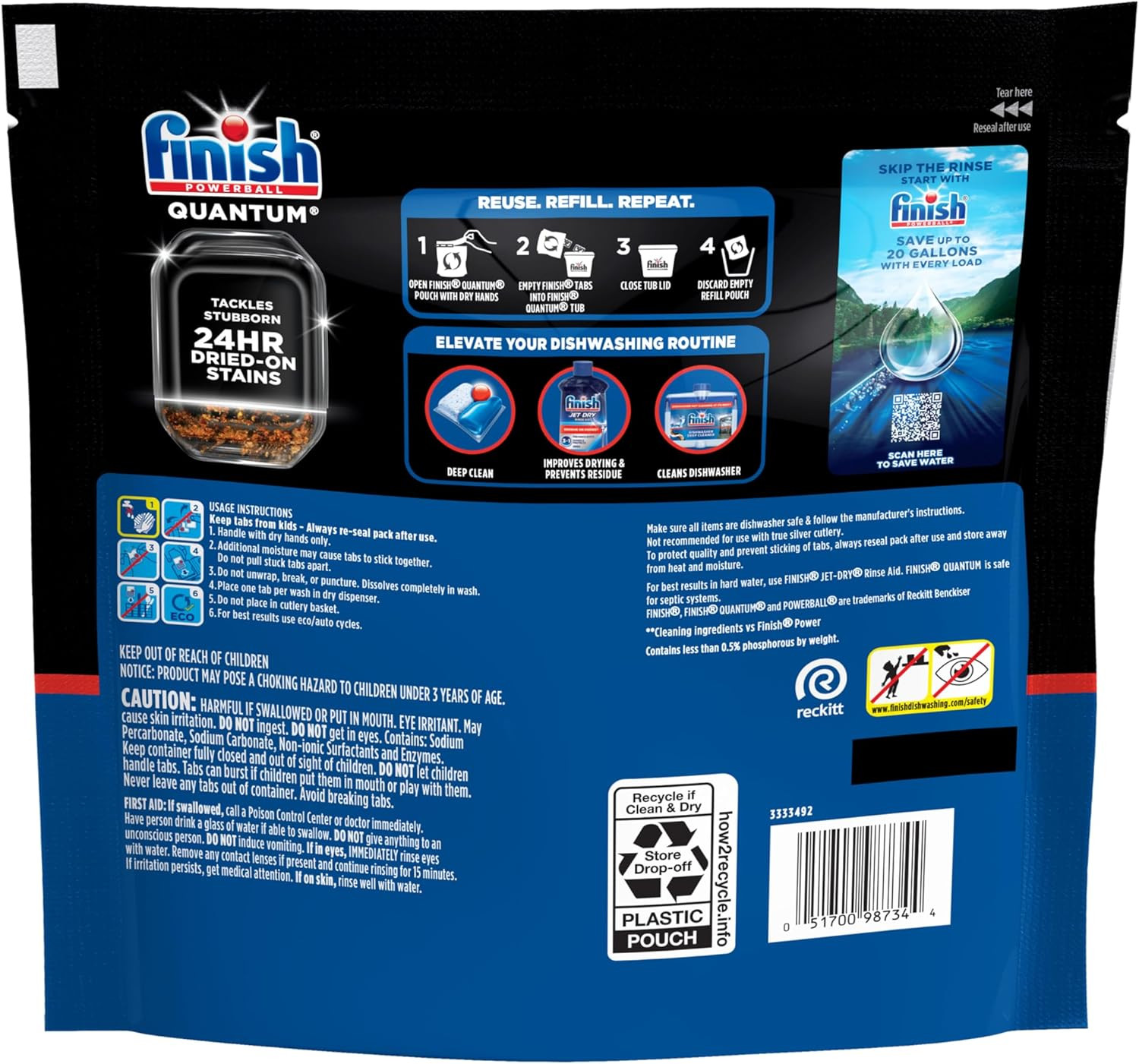 Quantum Dishwasher Pods, No Pre-Rinse Dishwasher Detergent Soap Removes 24HR Dri