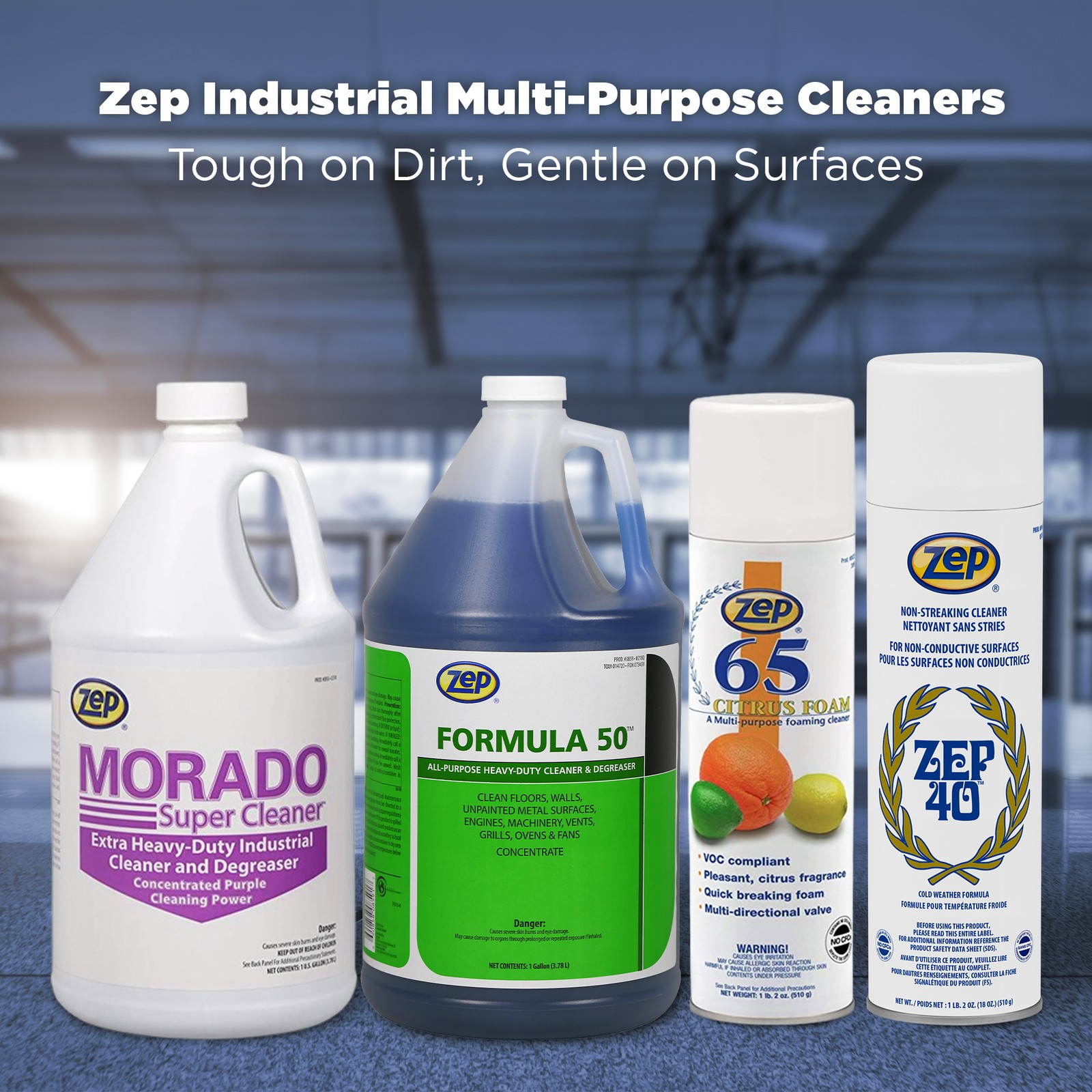 Zep Formula 50 Heavy-Duty Alkaline Cleaner – 1 Gallon (Case of 4) 85924