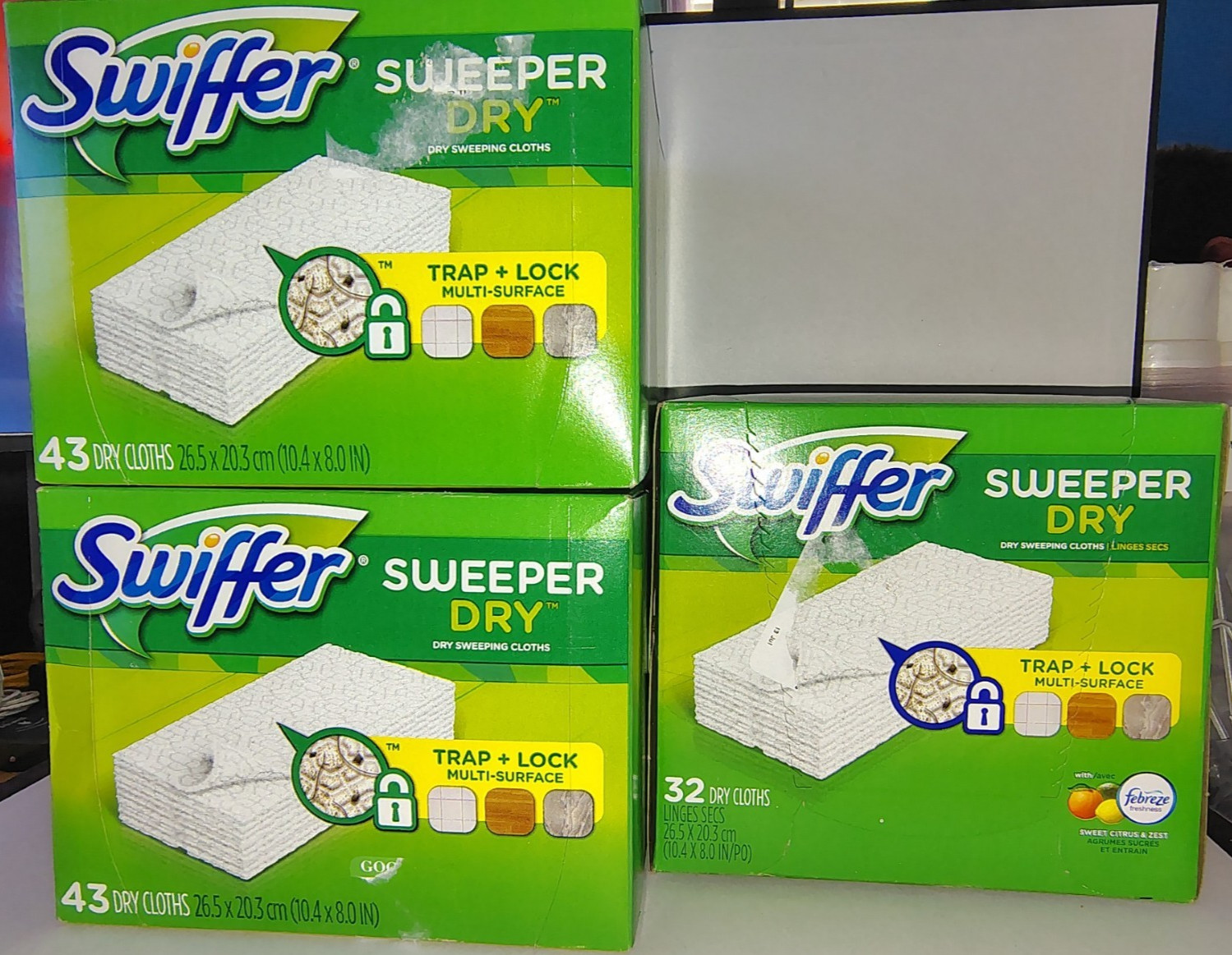 3 Bx Swiffer Disposable Dry Sweeping Cloth Refills Citrus & Unscented 118 ct B56