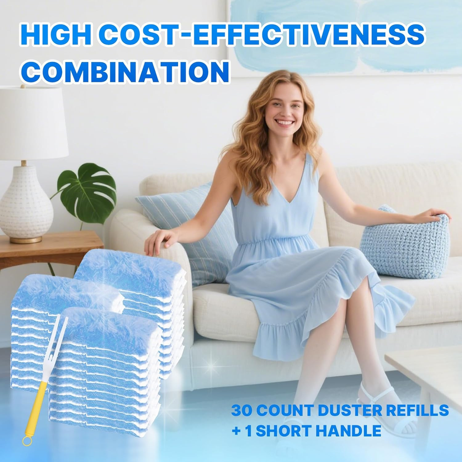 Swiffer Duster Refill Kit, 30 Heavy Duty Disposable Dusters with Handle