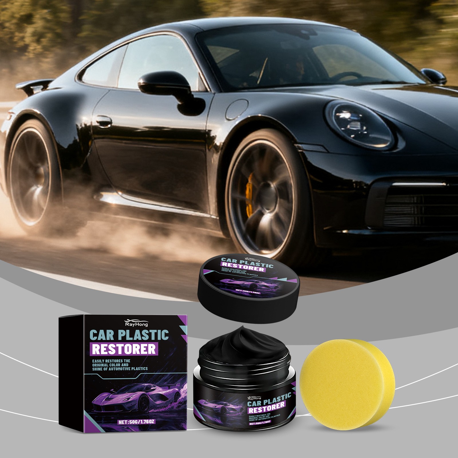 Plastic Restorer For Cars,Scratch Repair/Cleaner,Restore Faded Plastic Surfaces