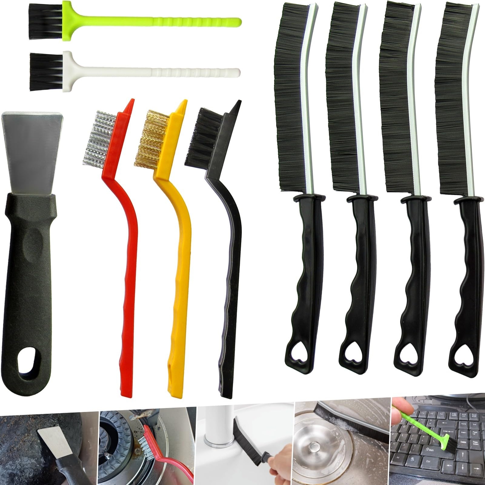 10pcs Crevice Cleaning Tools Gap Cleaning Brush Setcleaning Brushes Small Spaces