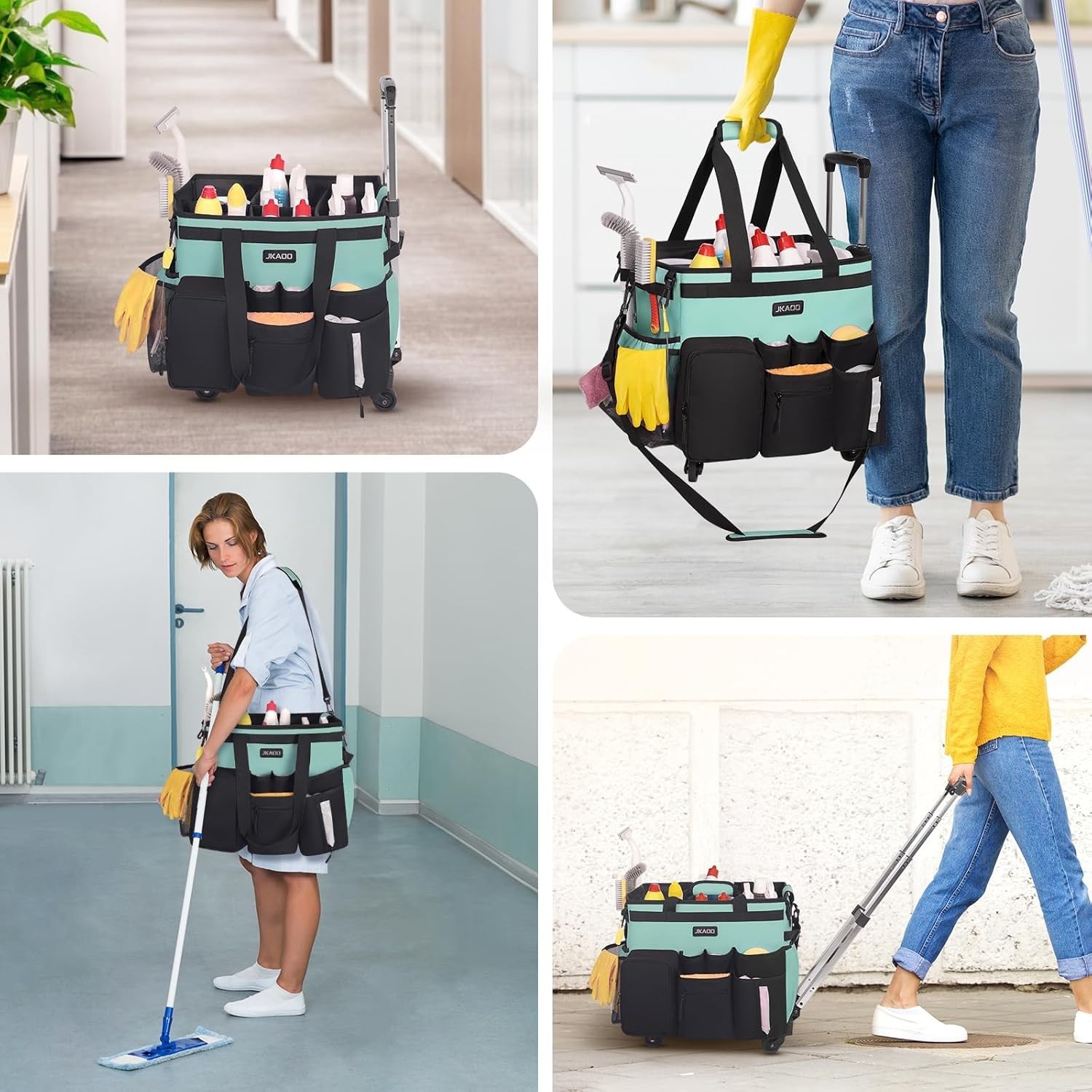 Lightweight & Foldable 40L Cleaning Bag with Durable Wheels – Home Essential