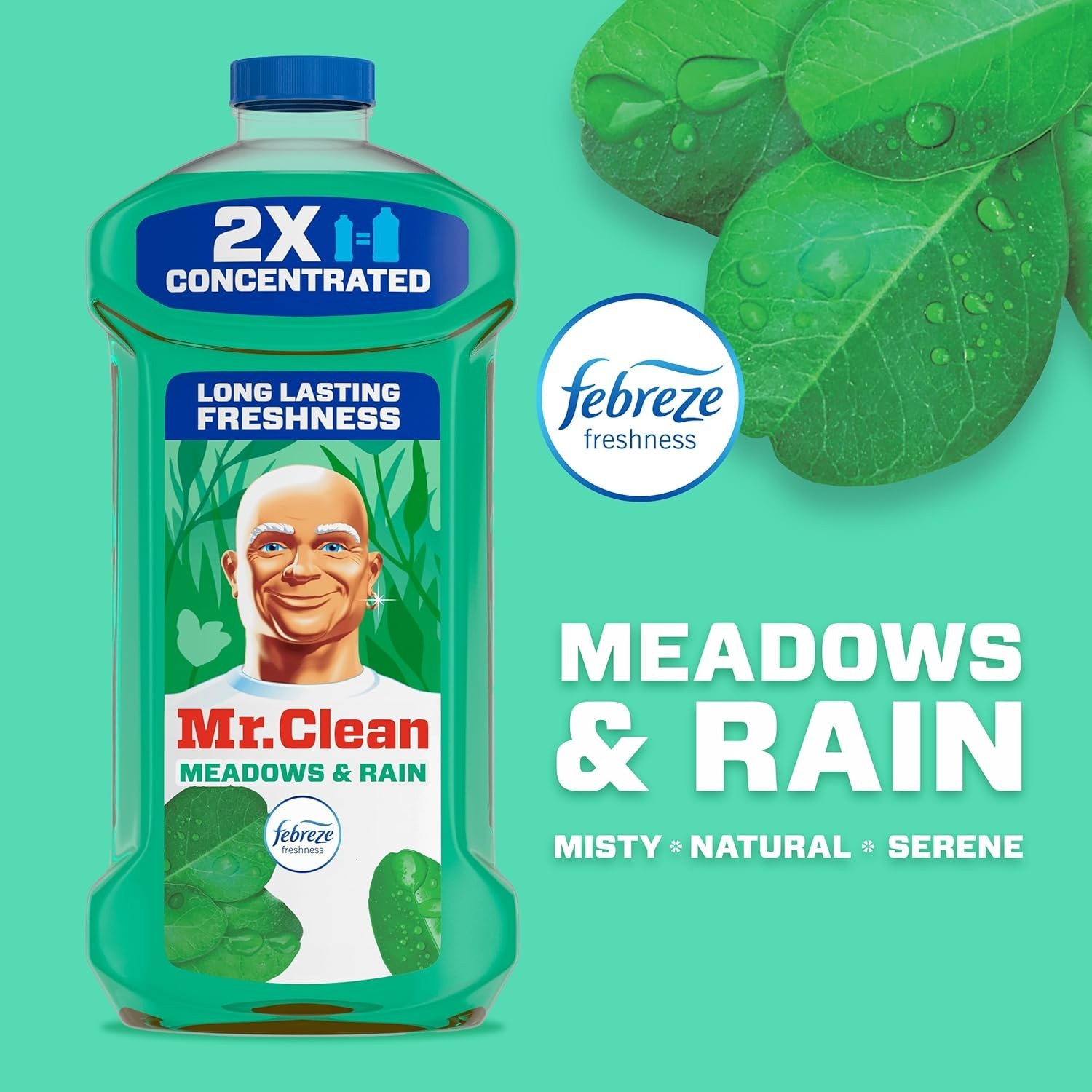 Mr. Clean 2X Concentrated Multi Surface Cleaner with Febreze Meadows & Rain Scen