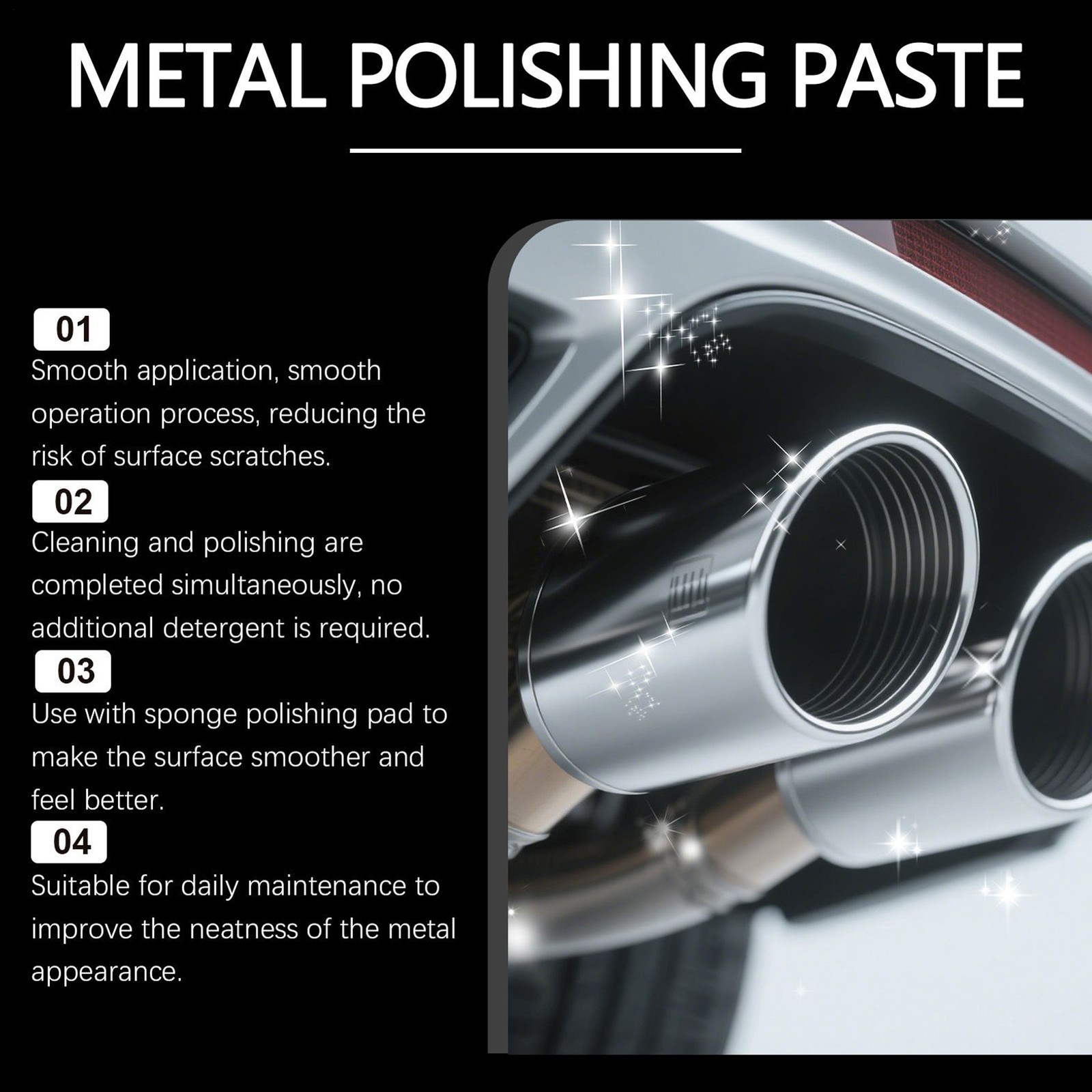 1pc Metal Polish Paste Protectant Scratch Remover Pipe Infused Polishing Pads.