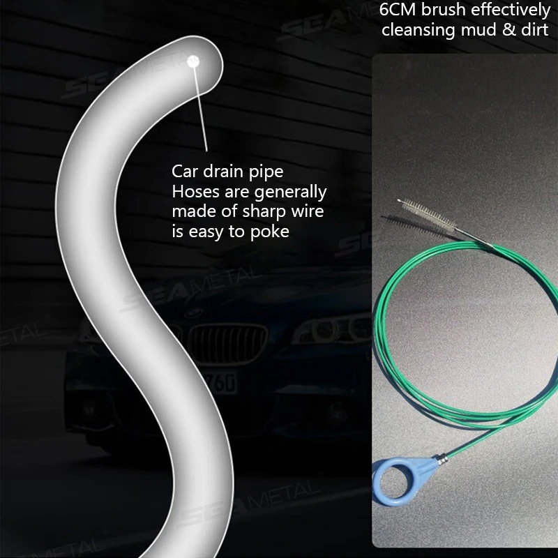 SEAMETAL 3M/5M Car Drain Dredge Cleaning Brush Long Hoses Dredging Tool Car Door