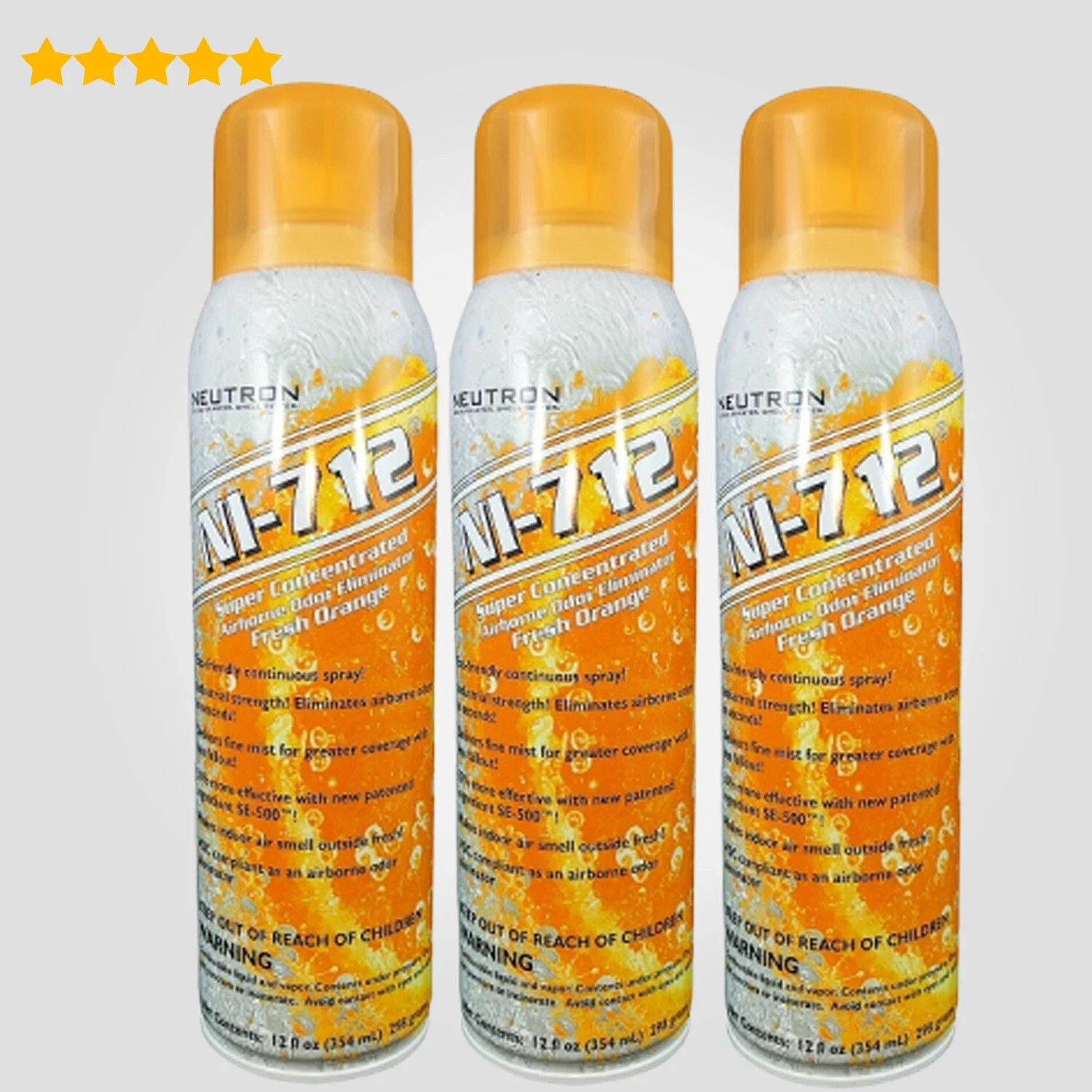 NI-712 Odor Eliminator Orange Dry Mist – Fast Pet Smoke Odor Remover 3 Pac